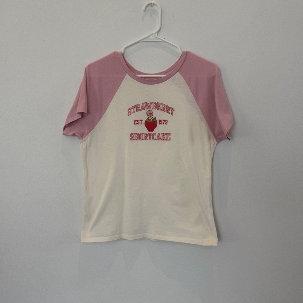 Casual Pink and White Short Sleeve Tees